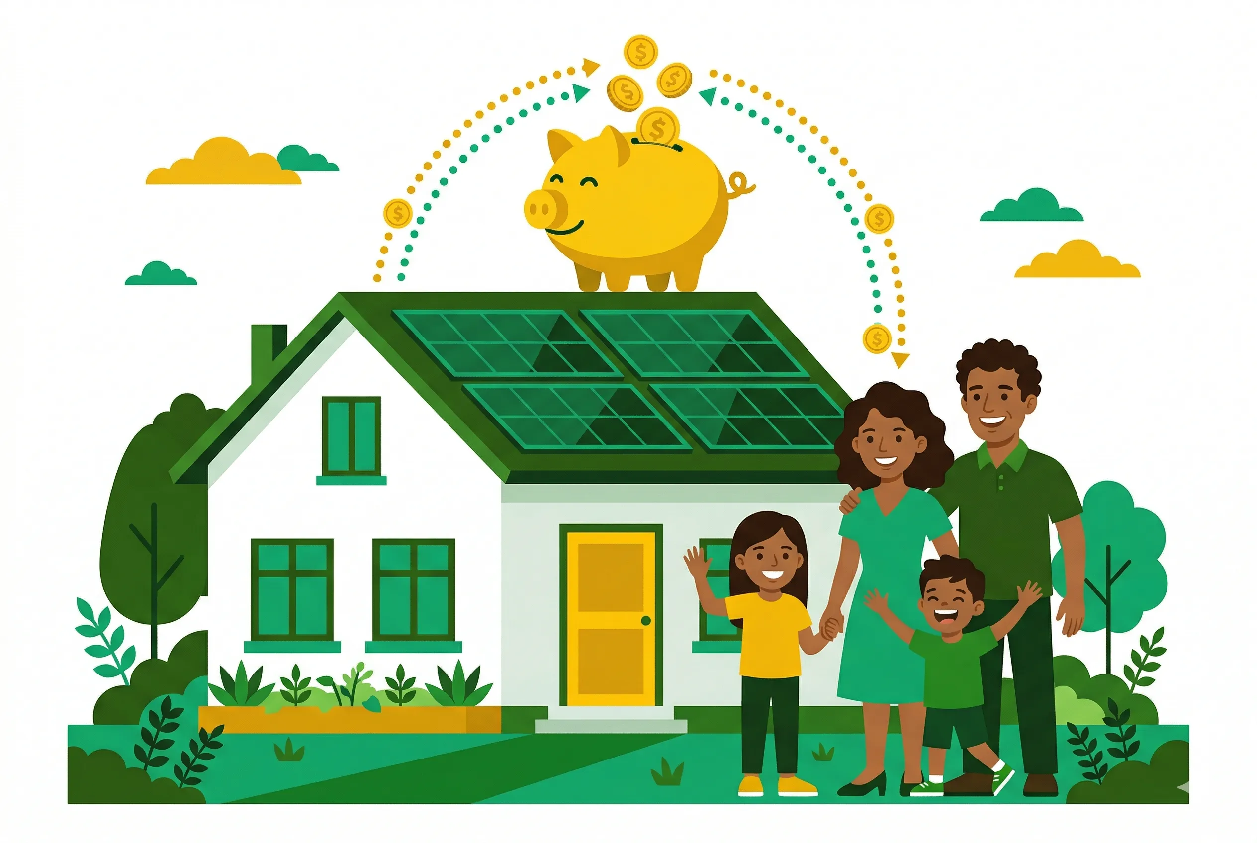 Economia total de R$253.000 em 25 anos com energia solar residencial