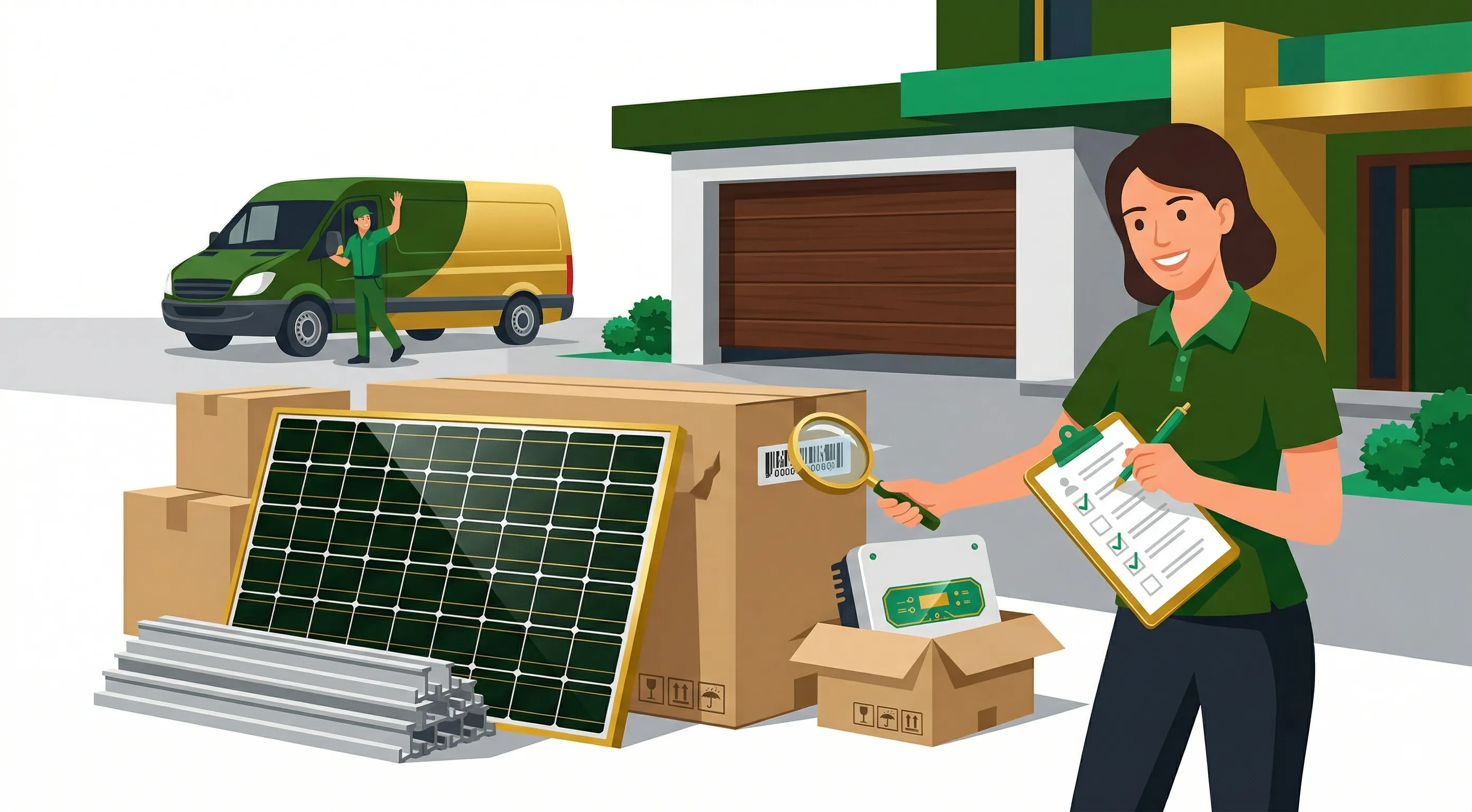 Checklist de inspeção na entrega: o que verificar quando o kit solar chegar