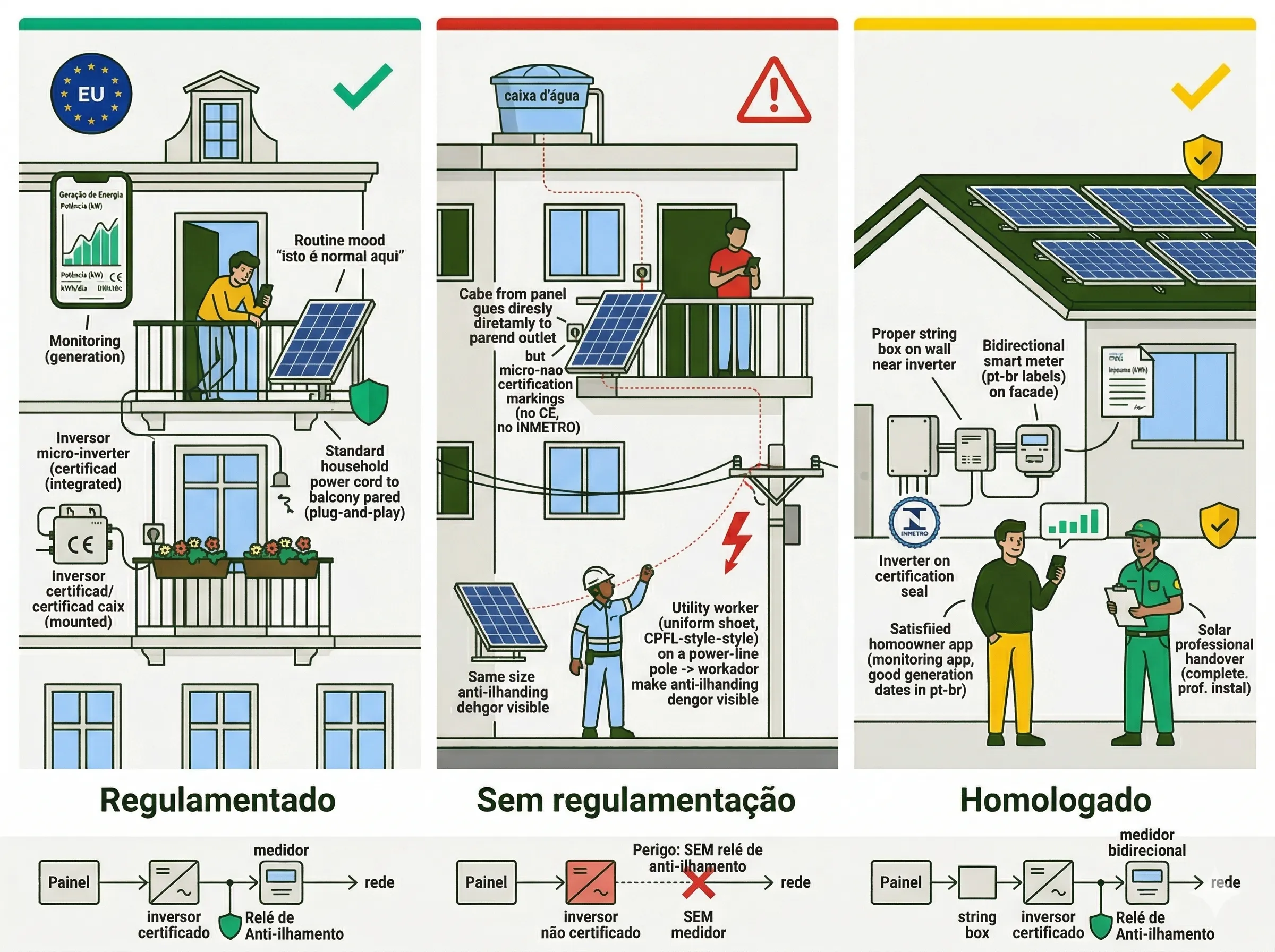 Mini-painéis de sacada (Balkonkraftwerk): permitido na Europa, proibido no Brasil em 2026