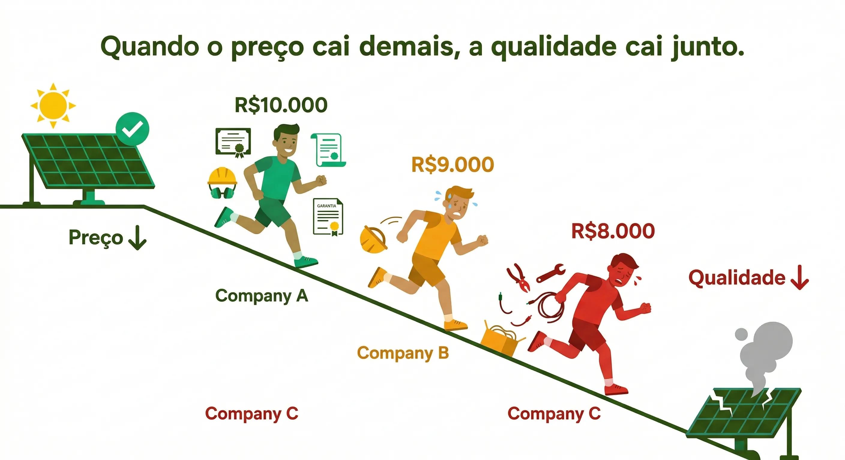 Guerra de preços — corrida para o fundo do poço, preço cai e qualidade cai junto