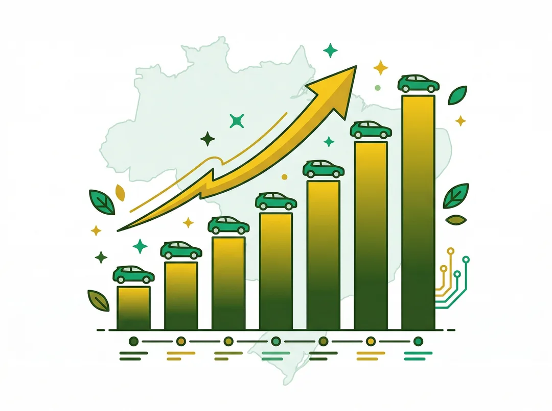 Crescimento de vendas de veículos elétricos no Brasil 2020-2026
